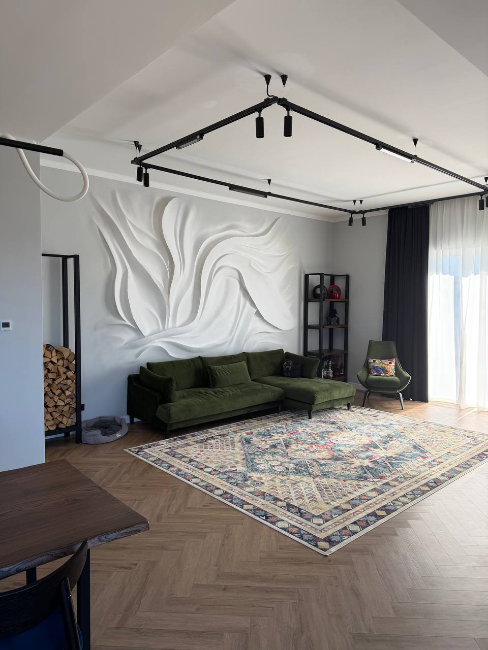 Living room wall relief