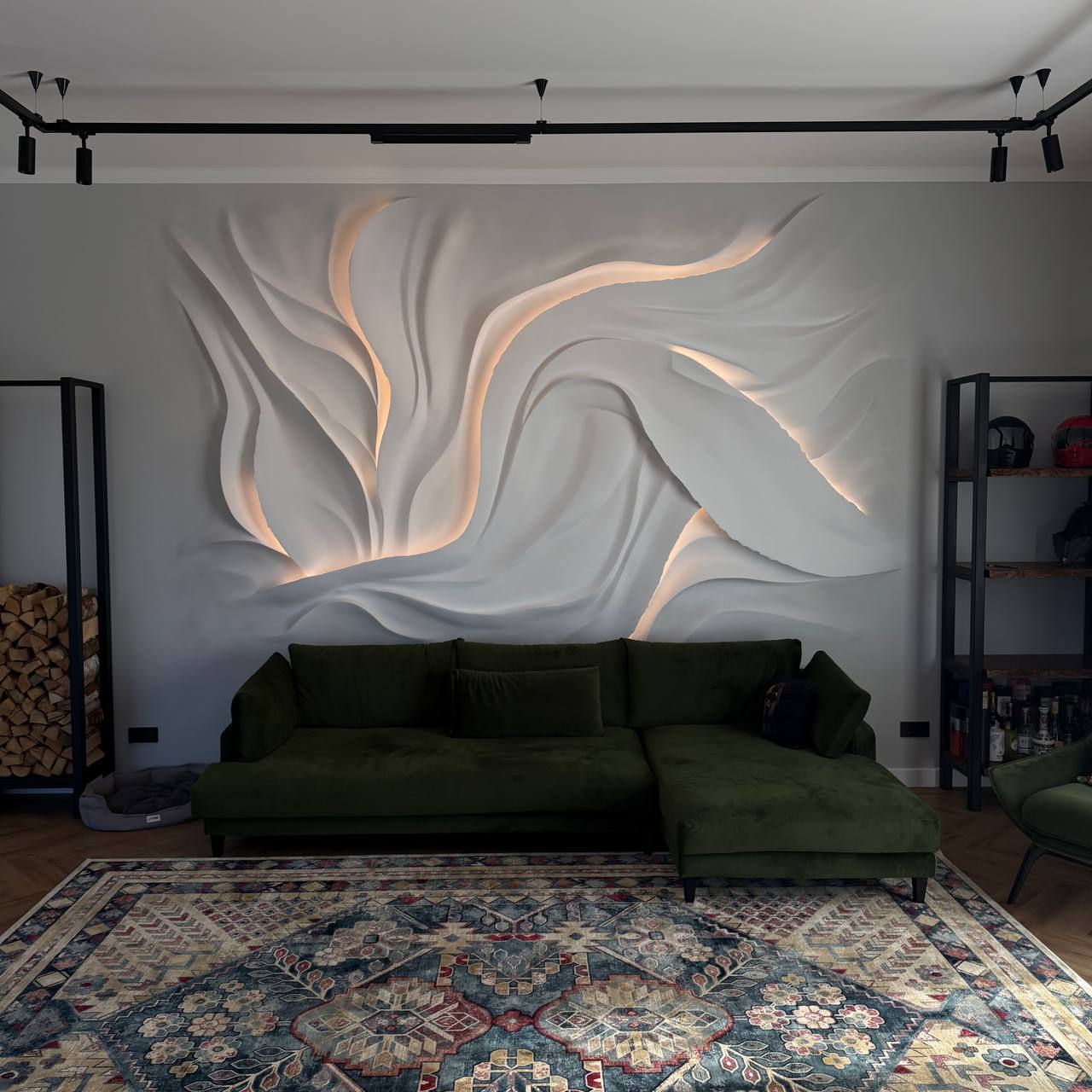 Backlit wall installation